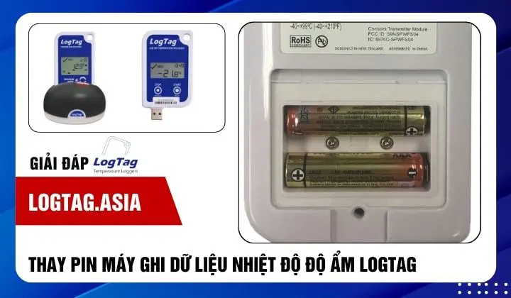 Thay pin máy ghi dữ liệu nhiệt độ độ ẩm Logtag